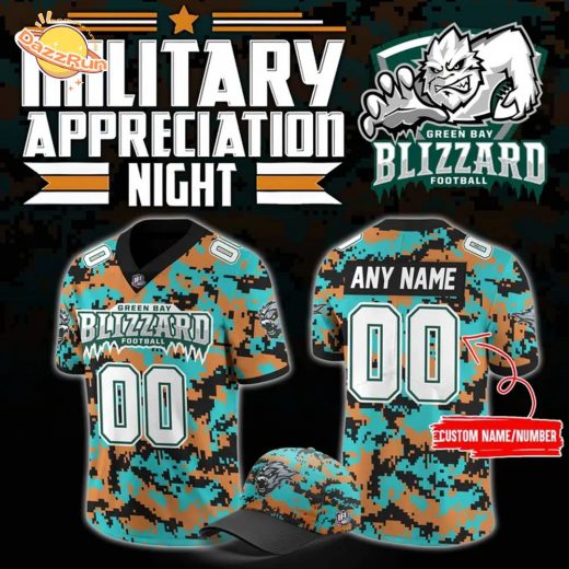 Green Bay Blizzard Military Nights Football Jersey 2025