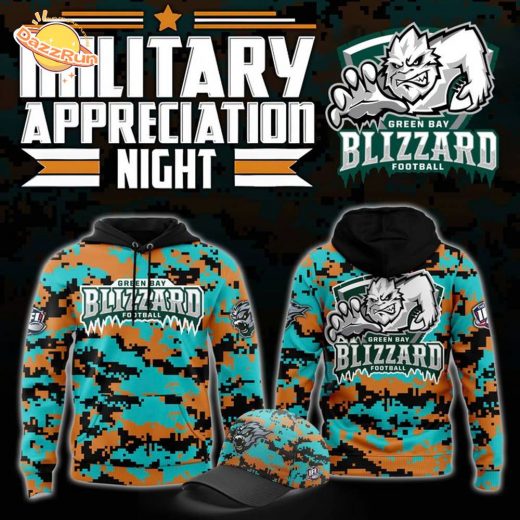 Green Bay Blizzard Military Nights Hoodie 2025