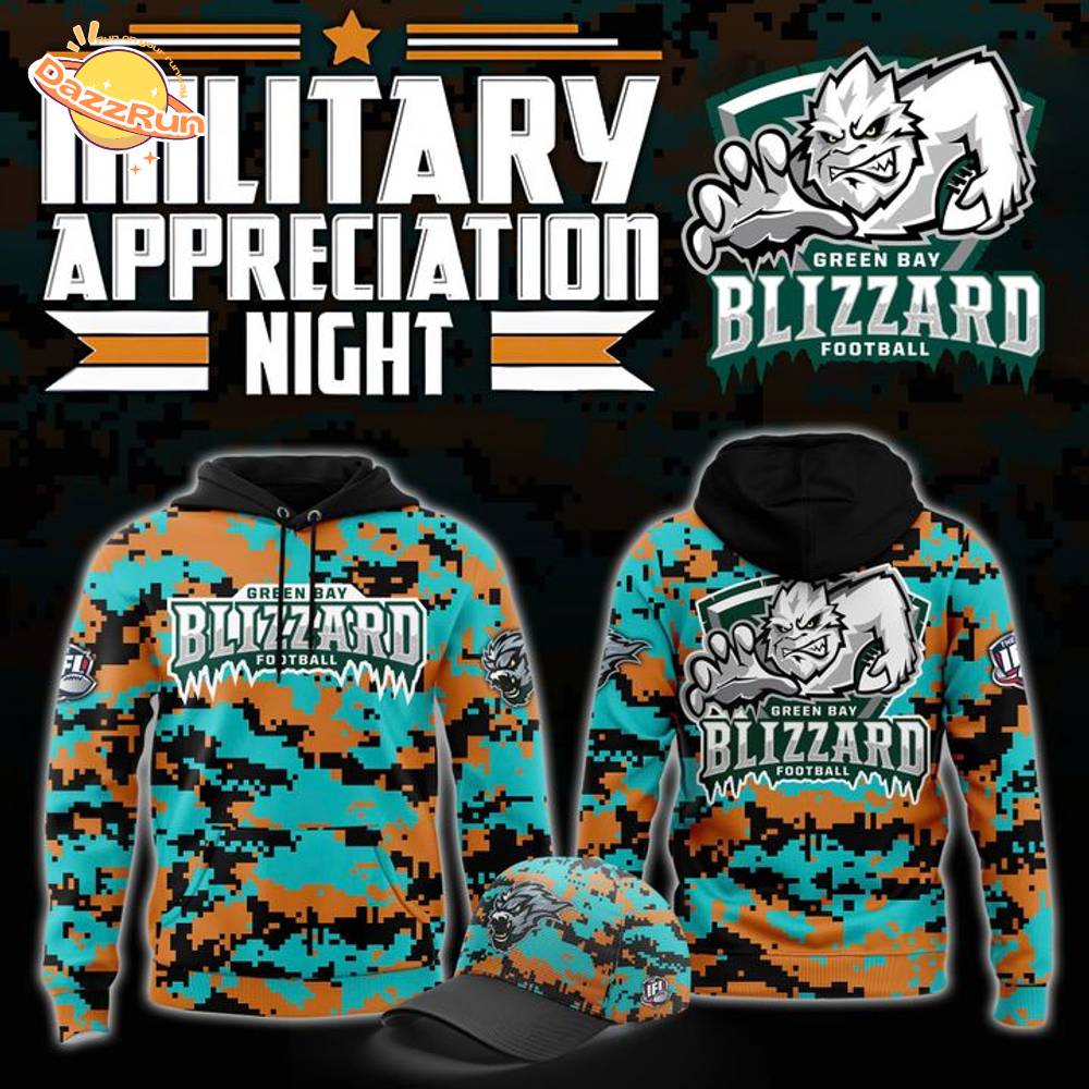 Green Bay Blizzard Military Nights Hoodie 2025 Green Bay Blizzard Military Nights Hoodie 2025