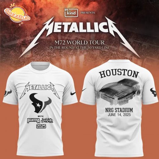 Houston Texans x Metallica tour 2025 White tshirt