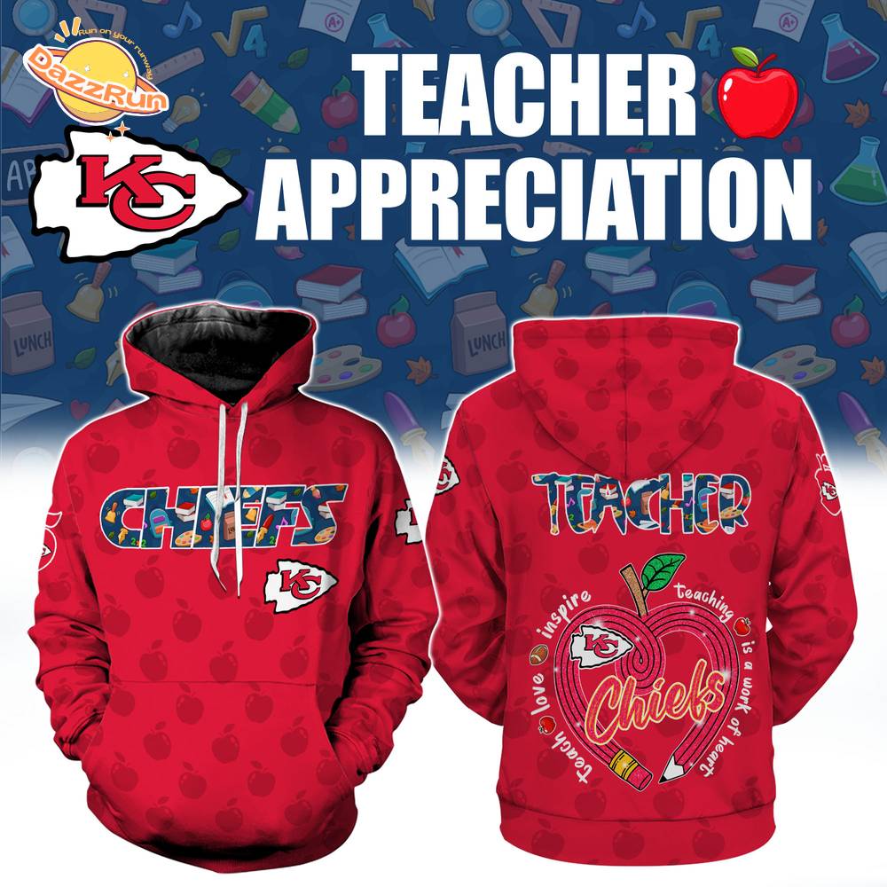 Kansas City Chiefs TEACHER APPRECIATION-3D Unisex Hoodie Kansas City Chiefs TEACHER APPRECIATION-3D Unisex Hoodie