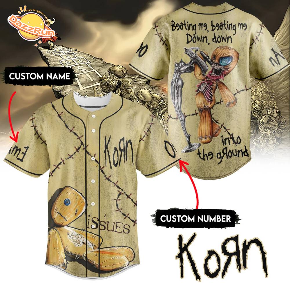 Korn Beating Me Down Baseball Jersey Korn Beating Me Down Baseball Jersey