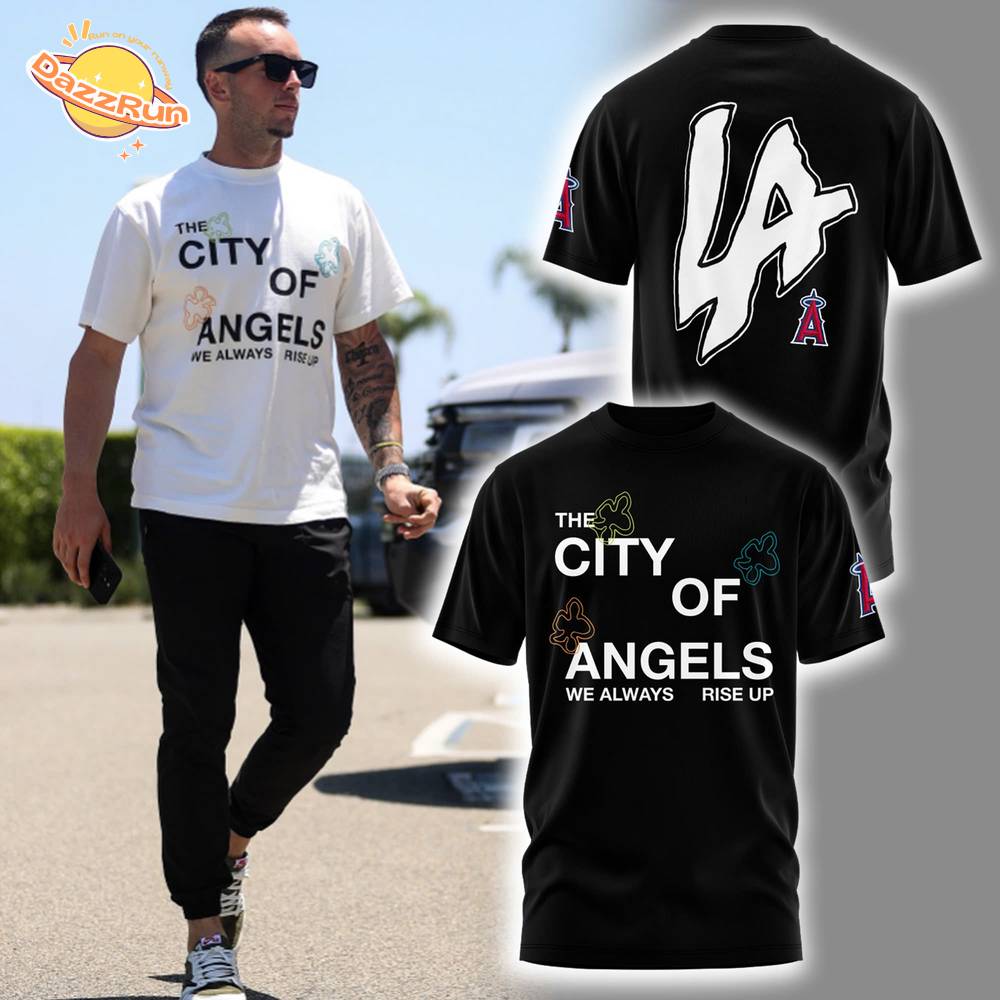 LA Angels “The city of Angel” Combo Black Tshirt LA Angels “The city of Angel” Combo Black Tshirt