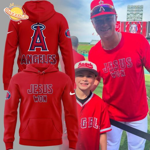 LA Angels x Jesus Won 2025 Red Hoodie