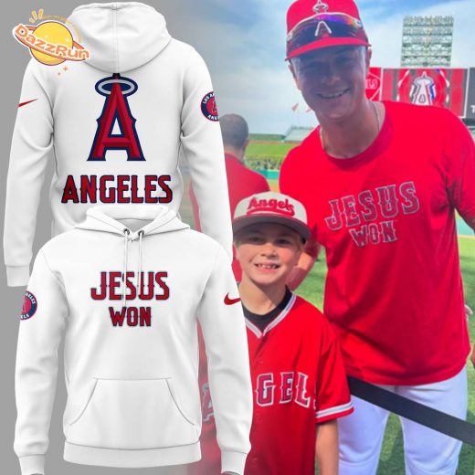 LA Angels x Jesus Won 2025 White Hoodie