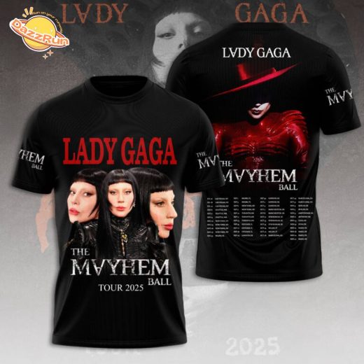 Lady Gaga The Mayhem Ball Tour 2025 T-Shirt – Gothic Concert Tee for Fans & Collectors