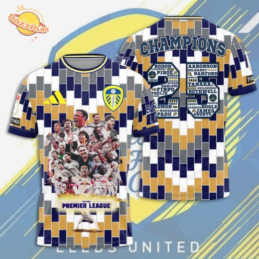 Leeds United Premier League Champions T-Shirt 2025 – Promotion Celebration Fan Jersey