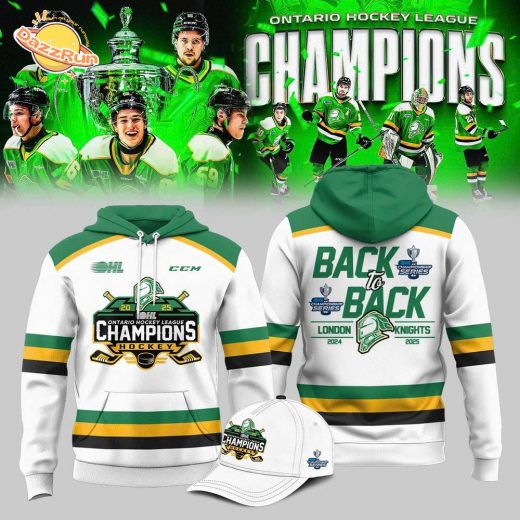 London Knights Back To Back Champions White Hoodie