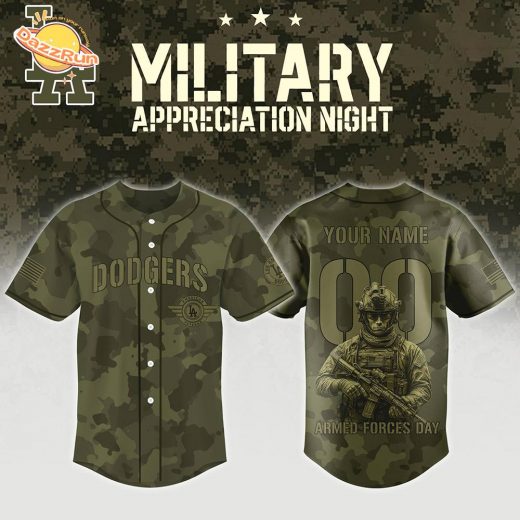 Los Angeles Dodgers Mix Military Appreciation Night AND Armed Forces Day – Baseball Custom Jersey