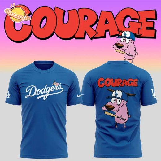 Los Angeles Dodgers x Courage Dog 2025 Blue tshirt