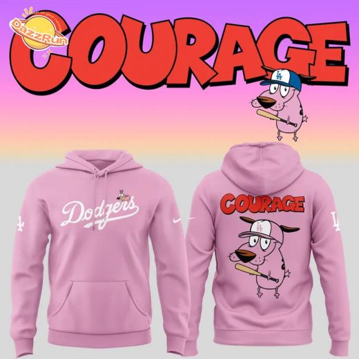 Los Angeles Dodgers x Courage Dog 2025 hoodie Pink version