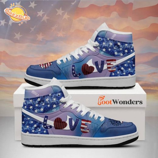 Love – American Flag – Independence Day J1 Shoes