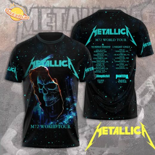 M72 Wirld Tour Metallica Band 3D Tshirt