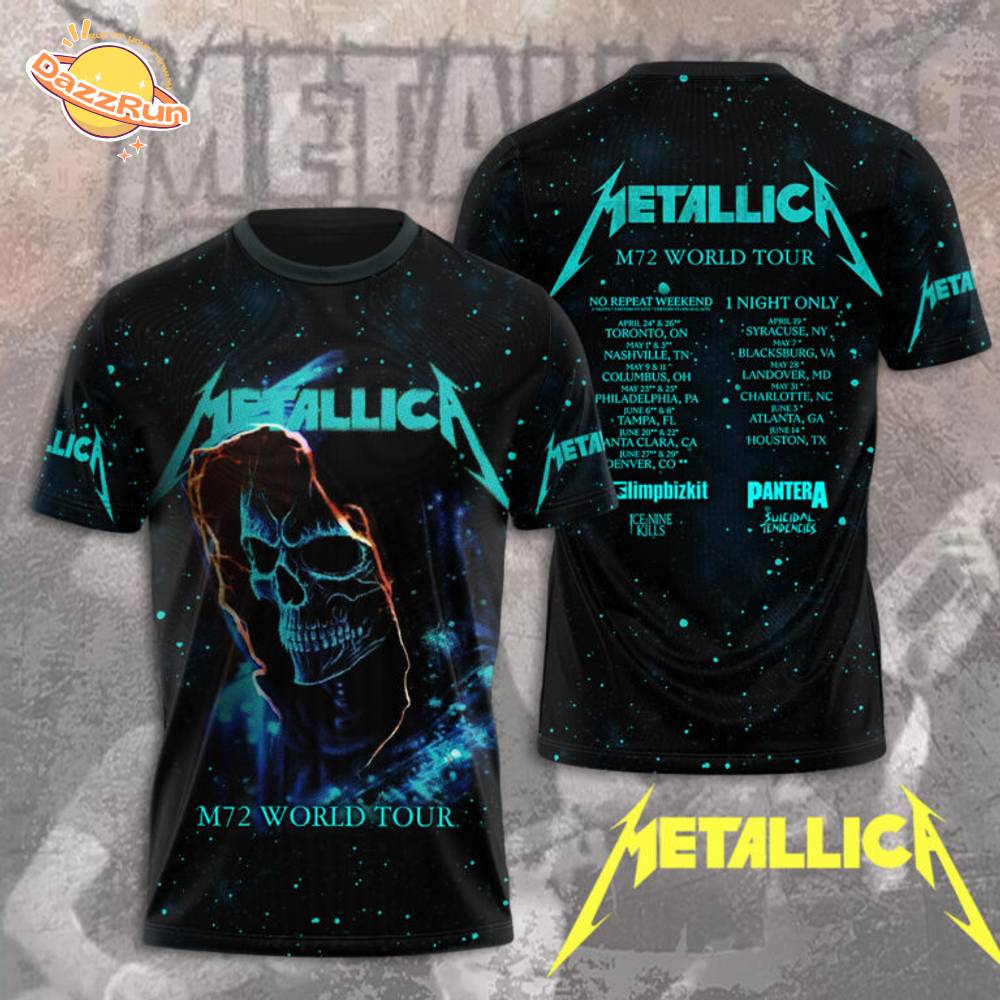 M72 Wirld Tour Metallica Band 3D Tshirt M72 Wirld Tour Metallica Band 3D Tshirt