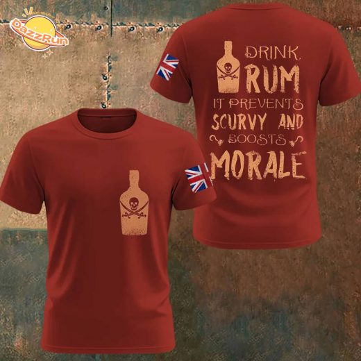Men’s Drinking Rum Can Fight Scurvy And Improve Morale T-shirts