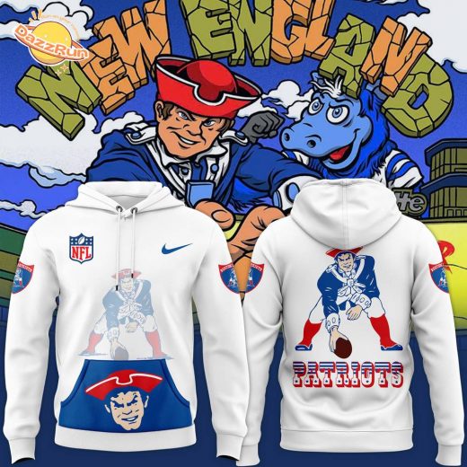 Men’s Nike White Boston Patriots Throwback Logo Club Fleece Pullover Hoodie