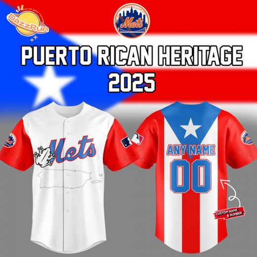 Mets x Puerto Rican Heritage Baseball Jersey 2025 Custom Name And Number
