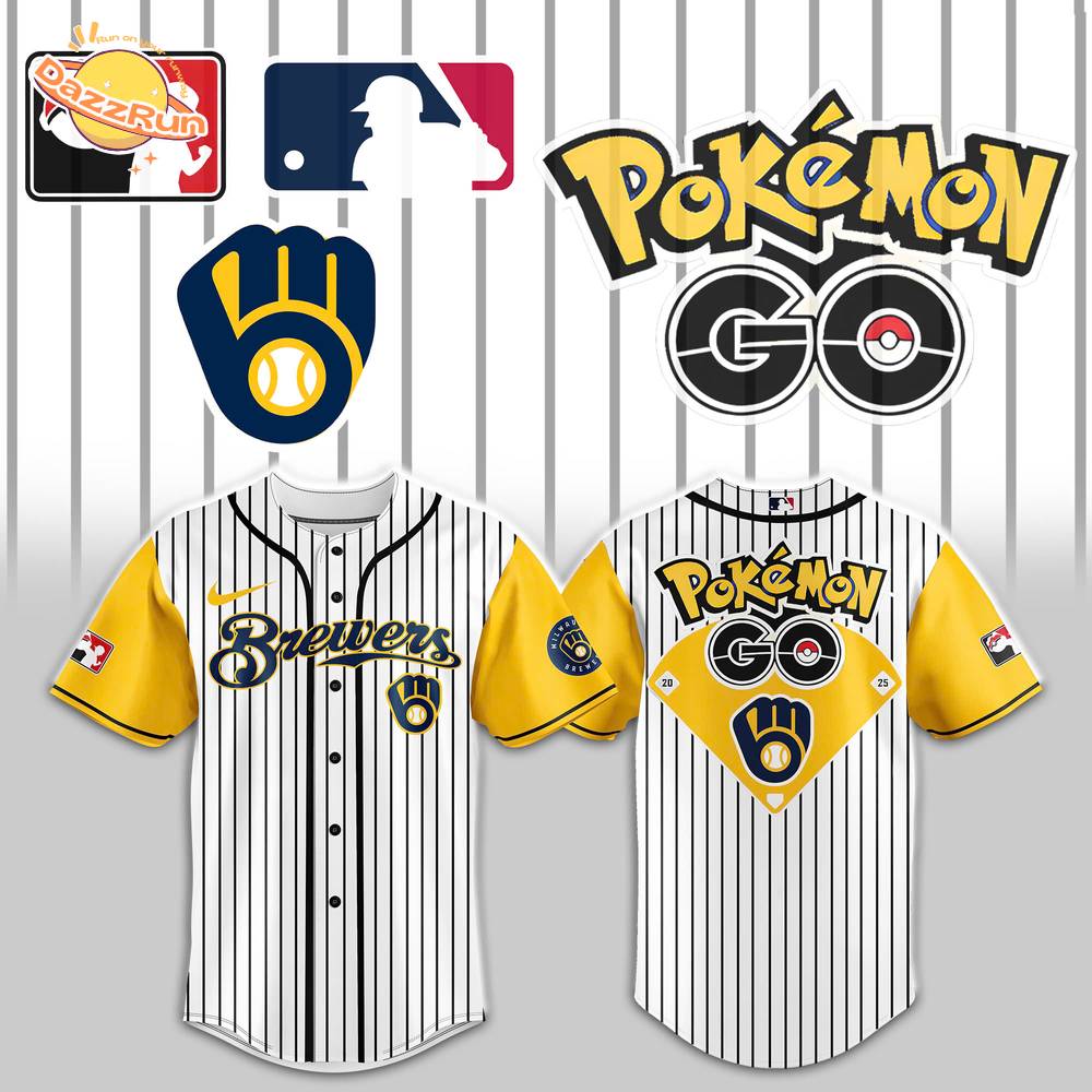 Milwaukee Brewers x Pokemon Go Night Jersey Milwaukee Brewers x Pokemon Go Night Jersey
