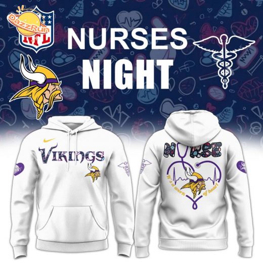 Minnesota Vikings NURSES NIGHT White Hoodie