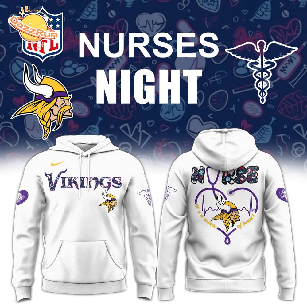 Minnesota Vikings NURSES NIGHT White Hoodie Minnesota Vikings NURSES NIGHT White Hoodie