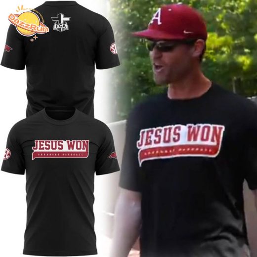 New Jesus Won Arkansas Baseball T-Shirt