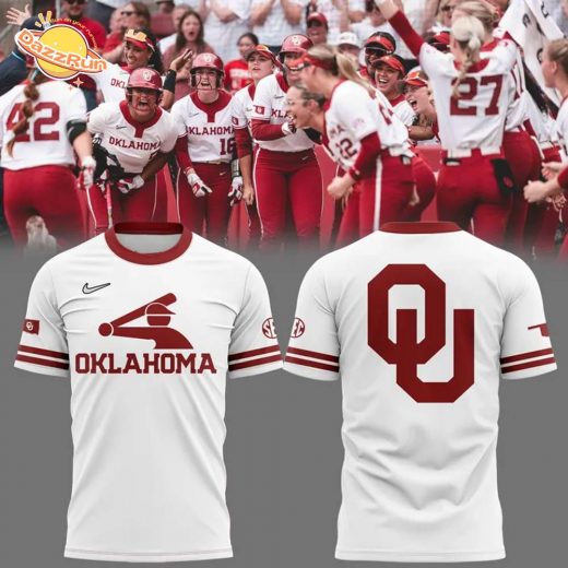 New Oklahoma Softball White T-Shirt 2025
