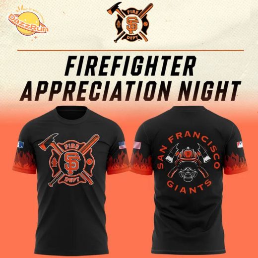 New SF Giants Firefighter Appreciation Night T-Shirt 2025