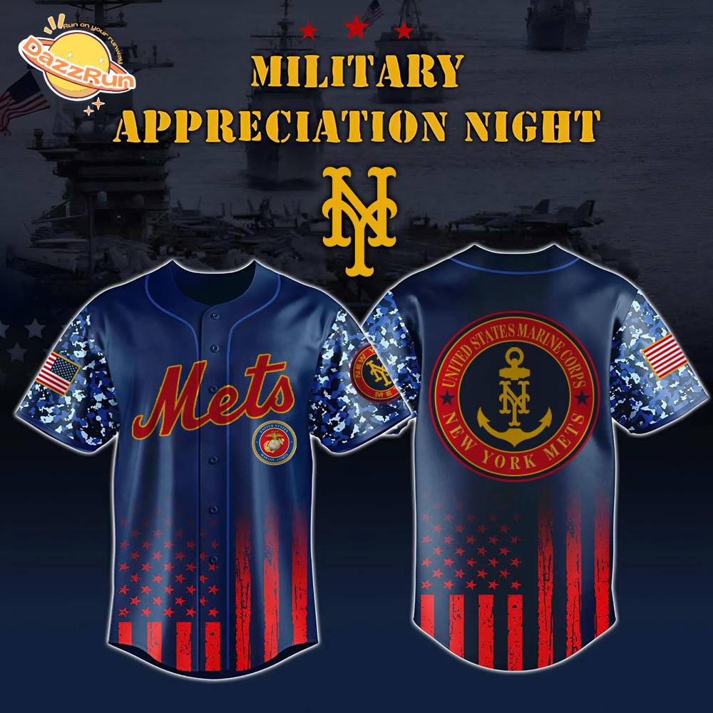 New York Mets x US Marine Corps Appreciation Night Special Edition-3D Baseball Jersey New York Mets x US Marine Corps Appreciation Night Special Edition-3D Baseball Jersey