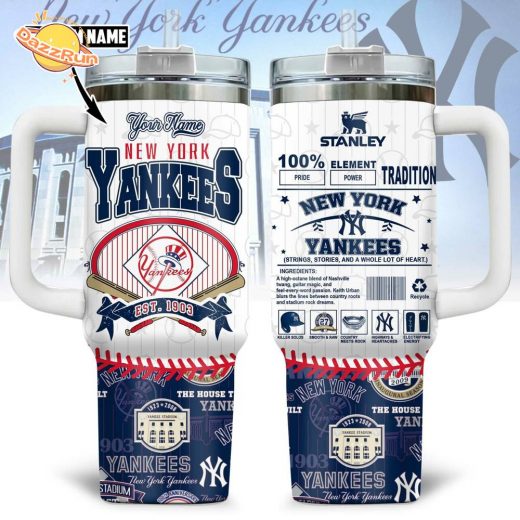 New York Yankees Custom Stanley Tumbler – Personalized MLB Fan Mug with Name