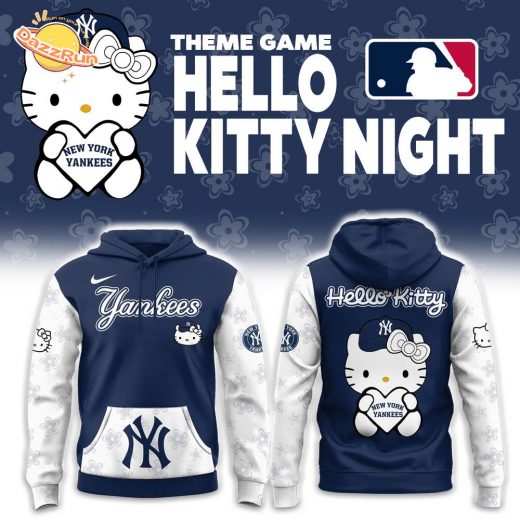 New York Yankees with Theme Game Hello Kitty NIGHT Hoodie