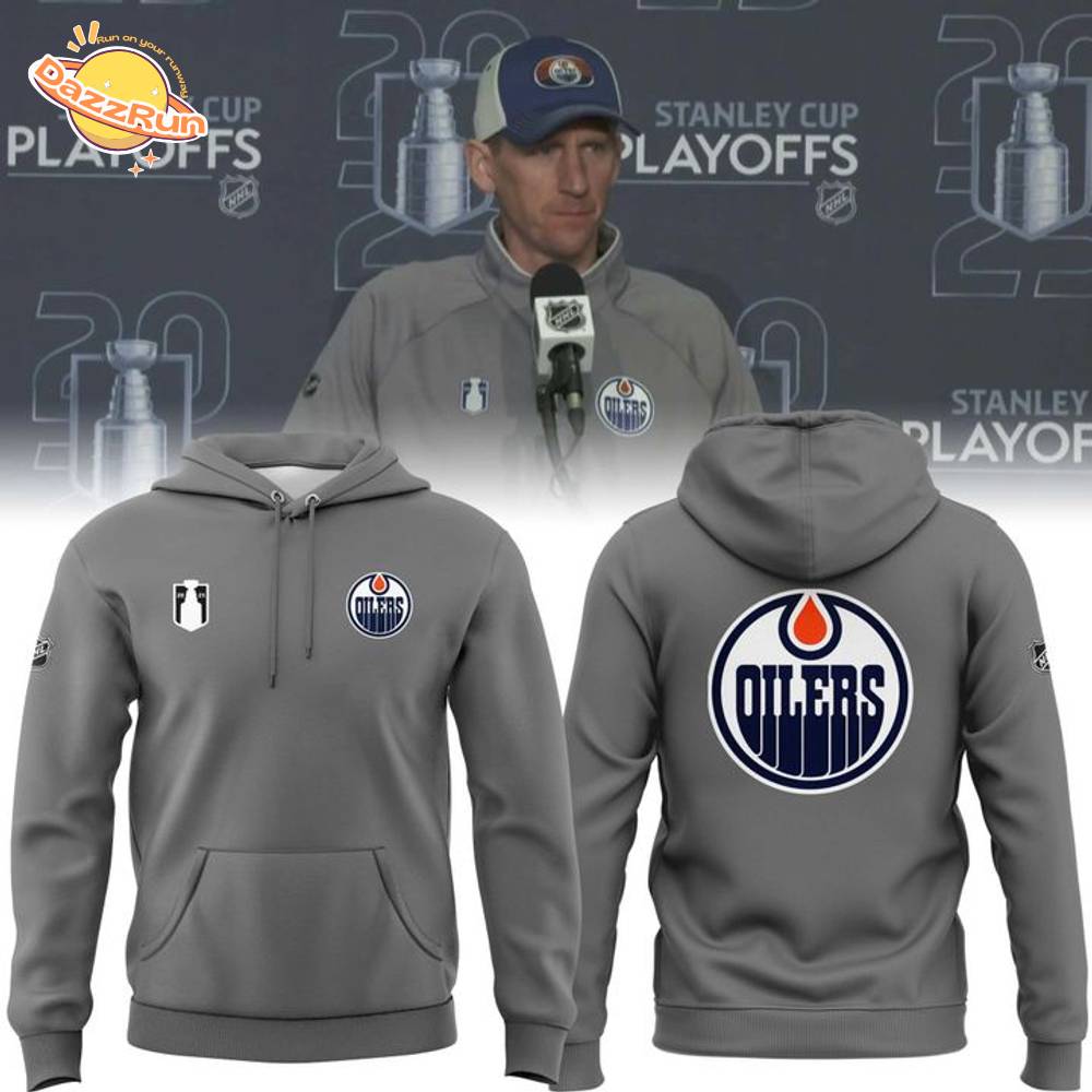 Oilers Gray 2025 Playoffs Hoodie Oilers Gray 2025 Playoffs Hoodie