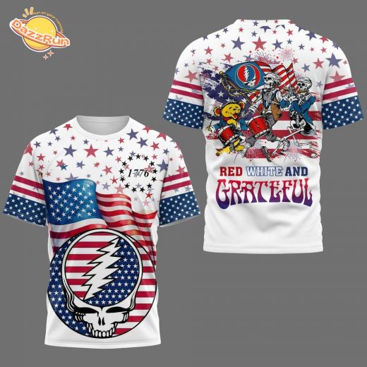 PREMIUM Red White And Grateful 3D SHIRT