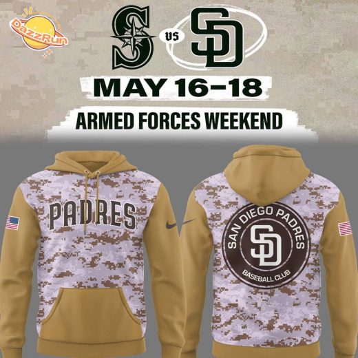 Padres Baseball Military Hoodie