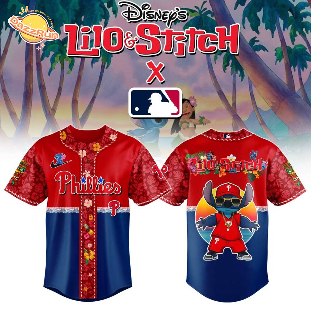 Philadelphia Phillies MLB x Lilo & Stitch Jersey Philadelphia Phillies MLB x Lilo & Stitch Jersey