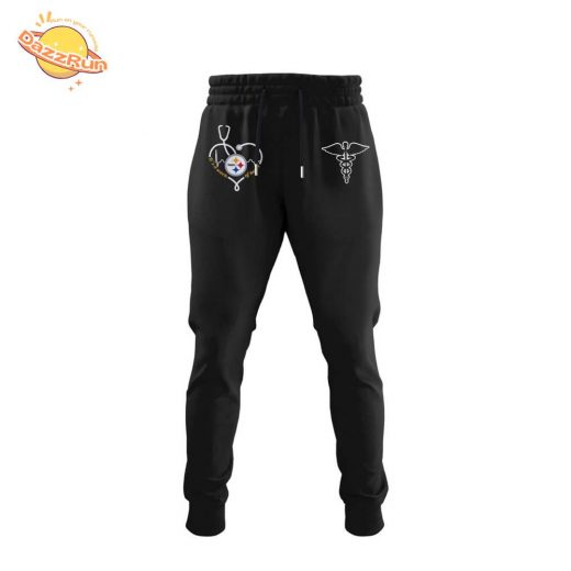Dazzrun2FPittsburgh Steelers Nurses Appreciation Black Hoodie 3
