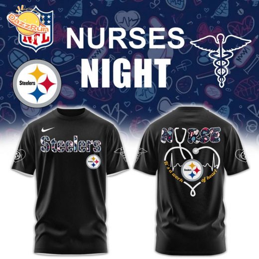 Pittsburgh Steelers Nurses Appreciation Black Tshirt