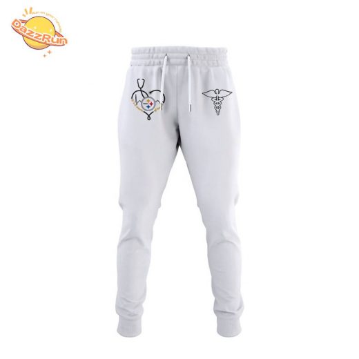 Dazzrun2FPittsburgh Steelers Nurses Appreciation White Hoodie 3