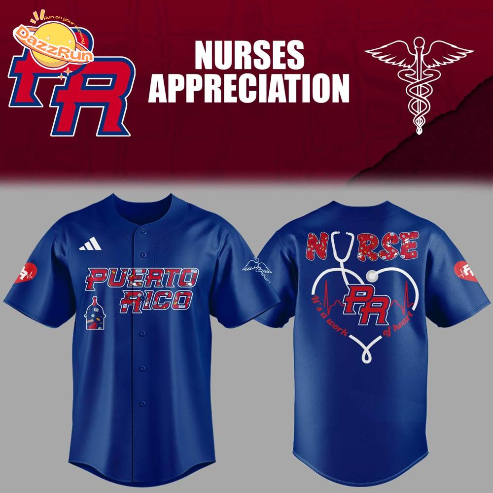 Puerto Rico Baseball Nurse Appreciation Navy Jersey Puerto Rico Baseball Nurse Appreciation Navy Jersey