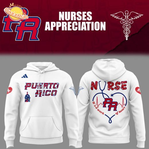 Puerto Rico Baseball Nurse Appreciation White Hoodie
