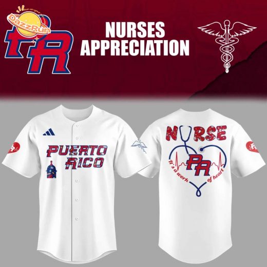 Puerto Rico Baseball Nurse Appreciation White Jersey