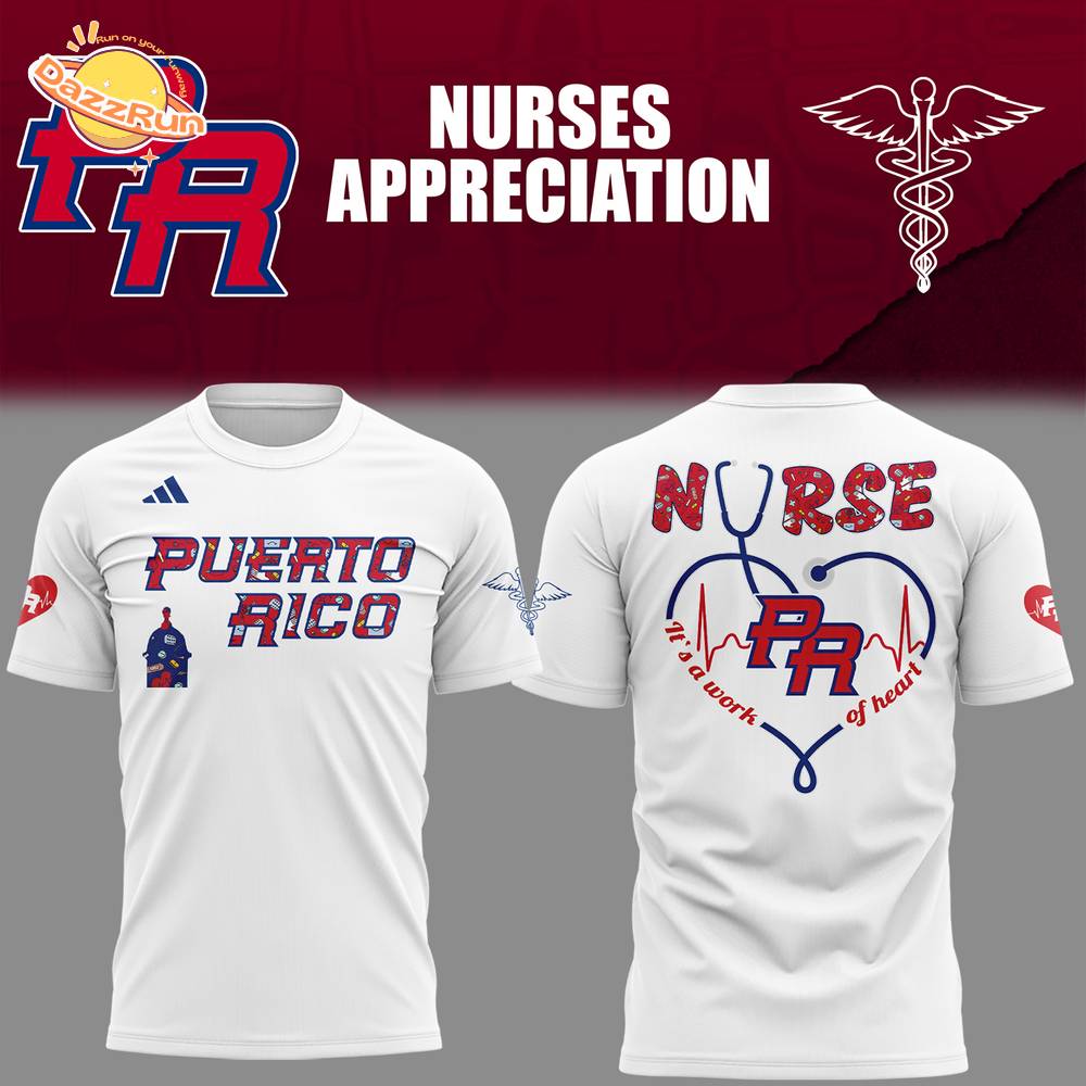 Puerto Rico Baseball Nurse Appreciation White TShirt Puerto Rico Baseball Nurse Appreciation White TShirt
