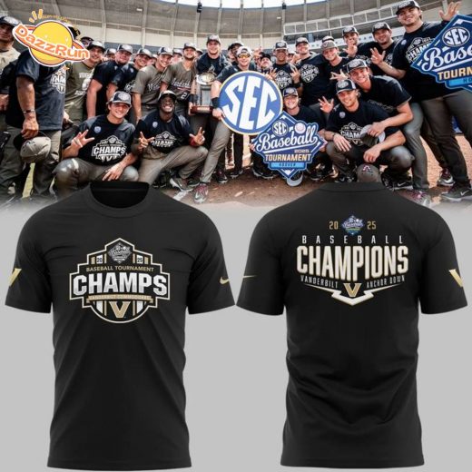Special New Black 2025 SEC Baseball Conference Tournament Champions Tshirt 2