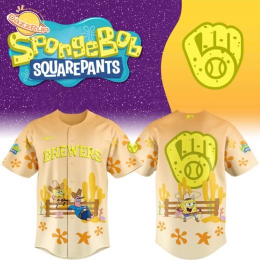 SpongeBob SquarePants Milwaukee Brewers Baseball Jersey
