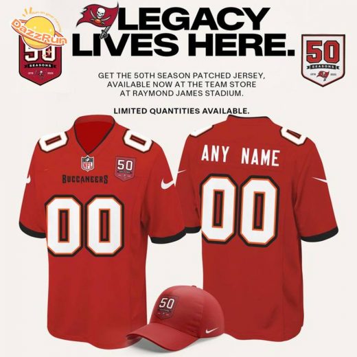 Tampa Bay Buccaneers Celebrate the legacy of 50 Seasons Football Jersey 2025 Red