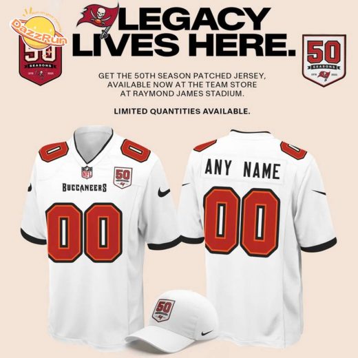 Tampa Bay Buccaneers Celebrate the legacy of 50 Seasons Football Jersey 2025 White