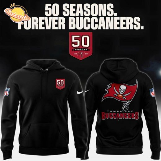 Tampa Bay Buccaneers Celebrate the legacy of 50 Seasons Hoodie 2025 Black