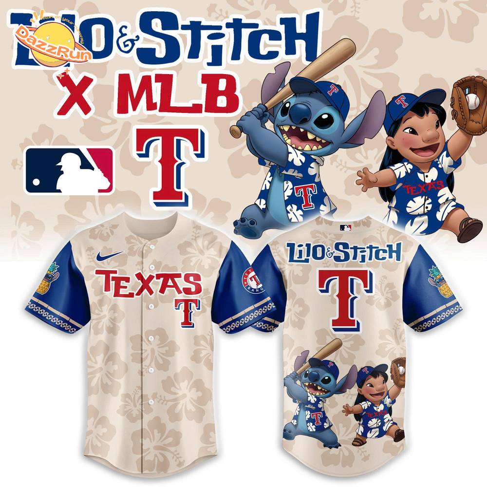 Texas Rangers x Lilo & Stitch 2025 Baseball Jersey Combo Texas Rangers x Lilo & Stitch 2025 Baseball Jersey Combo