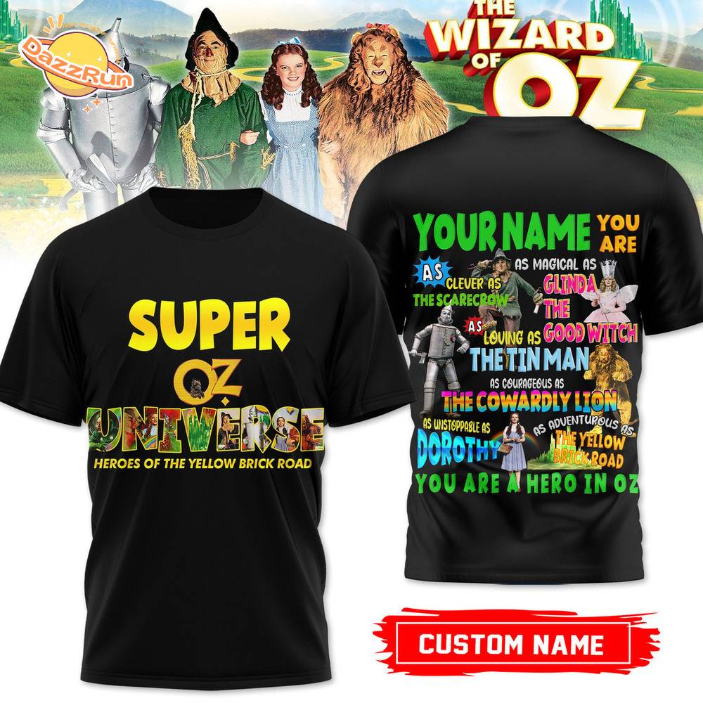 The Wizard of Oz "SUPER OZ UNIVERSE HEROES OF THE YELLOW BRICK ROAD' Tshirt The Wizard of Oz "SUPER OZ UNIVERSE HEROES OF THE YELLOW BRICK ROAD' Tshirt