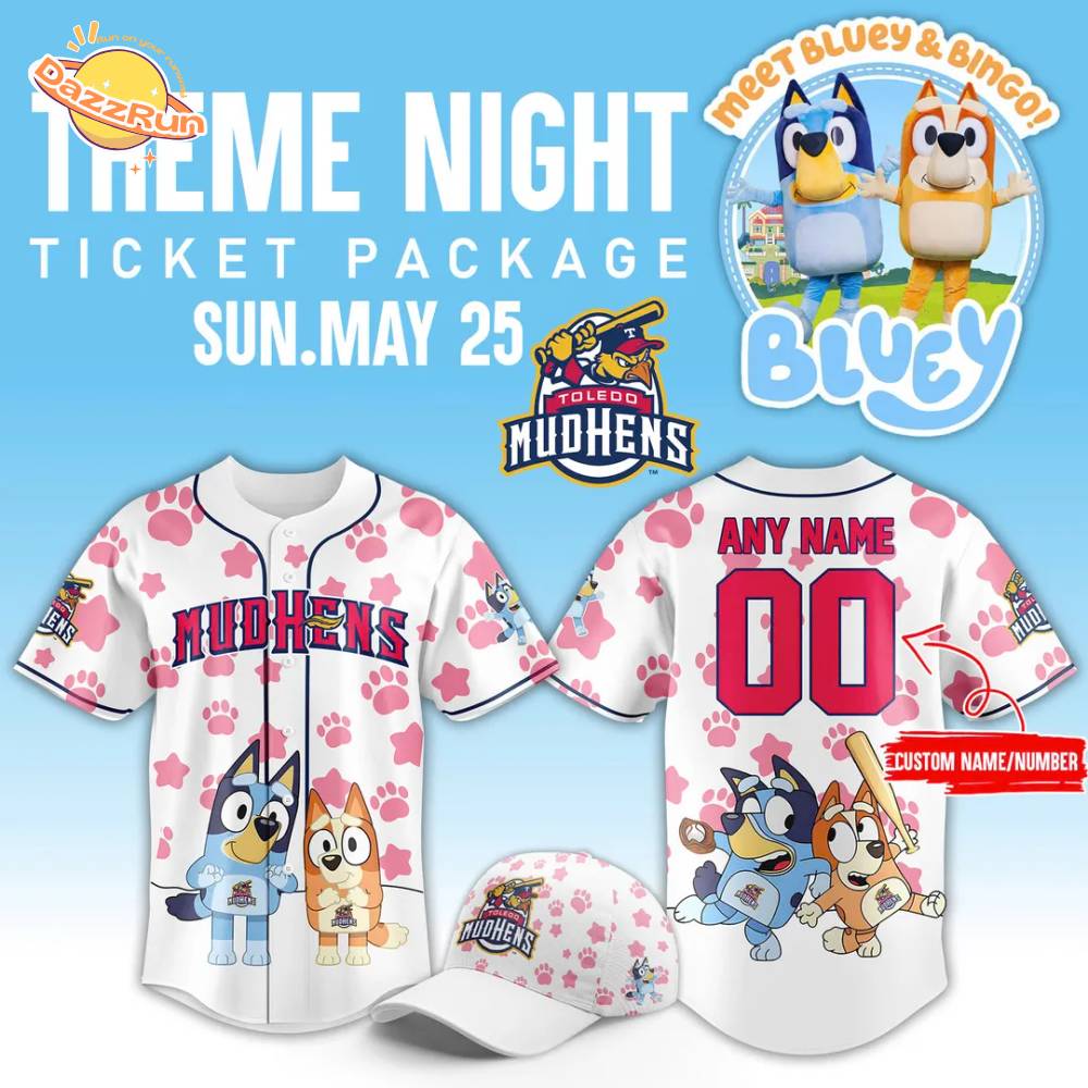 Toledo Mud Hens x Bluey Jersey(V2) 2025 Toledo Mud Hens x Bluey Jersey(V2) 2025