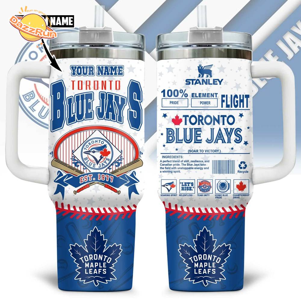 Toronto Blue Jays Custom Stanley Tumbler – Personalized MLB Fan Mug with Name Toronto Blue Jays Custom Stanley Tumbler – Personalized MLB Fan Mug with Name